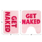 Bathroom Rugs Sets 2 Piece, Soft and Plush Get Naked Bath Mat and U-Shaped Toilet Rug, Absorbent Microfiber with Non-Slip Backing, Machine Washable Quick-Dry Bath Mats for Bathroom, Shower, Tub