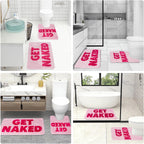Bathroom Rugs Sets 2 Piece, Soft and Plush Get Naked Bath Mat and U-Shaped Toilet Rug, Absorbent Microfiber with Non-Slip Backing, Machine Washable Quick-Dry Bath Mats for Bathroom, Shower, Tub