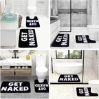 Bathroom Rugs Sets 2 Piece, Soft and Plush Get Naked Bath Mat and U-Shaped Toilet Rug, Absorbent Microfiber with Non-Slip Backing, Machine Washable Quick-Dry Bath Mats for Bathroom, Shower, Tub