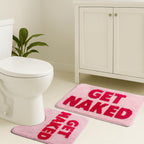 Bathroom Rugs Sets 2 Piece, Soft and Plush Get Naked Bath Mat and U-Shaped Toilet Rug, Absorbent Microfiber with Non-Slip Backing, Machine Washable Quick-Dry Bath Mats for Bathroom, Shower, Tub