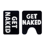 Bathroom Rugs Sets 2 Piece, Soft and Plush Get Naked Bath Mat and U-Shaped Toilet Rug, Absorbent Microfiber with Non-Slip Backing, Machine Washable Quick-Dry Bath Mats for Bathroom, Shower, Tub