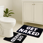 Bathroom Rugs Sets 2 Piece, Soft and Plush Get Naked Bath Mat and U-Shaped Toilet Rug, Absorbent Microfiber with Non-Slip Backing, Machine Washable Quick-Dry Bath Mats for Bathroom, Shower, Tub