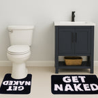 Bathroom Rugs Sets 2 Piece, Soft and Plush Get Naked Bath Mat and U-Shaped Toilet Rug, Absorbent Microfiber with Non-Slip Backing, Machine Washable Quick-Dry Bath Mats for Bathroom, Shower, Tub