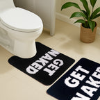 Bathroom Rugs Sets 2 Piece, Soft and Plush Get Naked Bath Mat and U-Shaped Toilet Rug, Absorbent Microfiber with Non-Slip Backing, Machine Washable Quick-Dry Bath Mats for Bathroom, Shower, Tub
