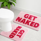 Bathroom Rugs Sets 2 Piece, Soft and Plush Get Naked Bath Mat and U-Shaped Toilet Rug, Absorbent Microfiber with Non-Slip Backing, Machine Washable Quick-Dry Bath Mats for Bathroom, Shower, Tub