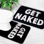 Bathroom Rugs Sets 2 Piece, Soft and Plush Get Naked Bath Mat and U-Shaped Toilet Rug, Absorbent Microfiber with Non-Slip Backing, Machine Washable Quick-Dry Bath Mats for Bathroom, Shower, Tub