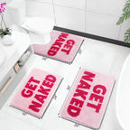 Bathroom Rugs Sets 2 Piece, Soft and Plush Get Naked Bath Mat and U-Shaped Toilet Rug, Absorbent Microfiber with Non-Slip Backing, Machine Washable Quick-Dry Bath Mats for Bathroom, Shower, Tub