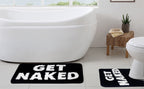 Bathroom Rugs Sets 2 Piece, Soft and Plush Get Naked Bath Mat and U-Shaped Toilet Rug, Absorbent Microfiber with Non-Slip Backing, Machine Washable Quick-Dry Bath Mats for Bathroom, Shower, Tub