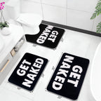 Bathroom Rugs Sets 2 Piece, Soft and Plush Get Naked Bath Mat and U-Shaped Toilet Rug, Absorbent Microfiber with Non-Slip Backing, Machine Washable Quick-Dry Bath Mats for Bathroom, Shower, Tub