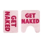 Bathroom Rugs Sets 2 Piece, Soft and Plush Get Naked Bath Mat and U-Shaped Toilet Rug, Absorbent Microfiber with Non-Slip Backing, Machine Washable Quick-Dry Bath Mats for Bathroom, Shower, Tub